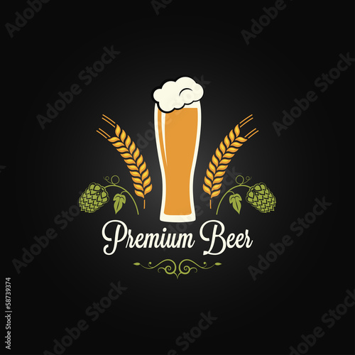 beer glass hops barley design menu background
