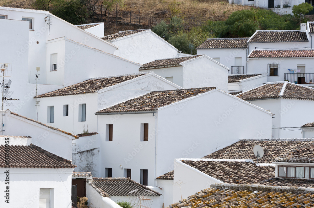 White houses in Zahara de la Sierra, Andalusia, Spain