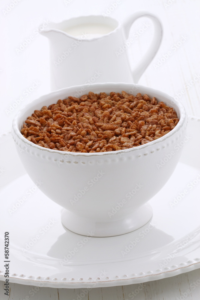 Delicious crisped rice chocolate cereal Delicious crisped rice chocolate cereal