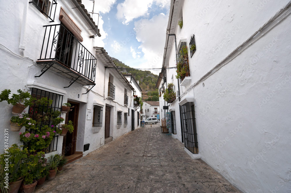 Street in Grazalema town, Andalusia, Spain