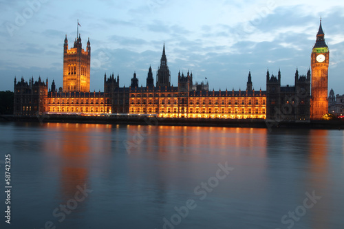 Famous and Beautiful evening view to Big Ben and the House of Pa