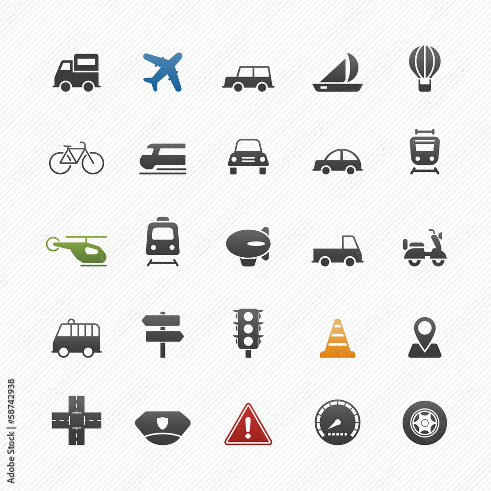 transport and traffic vector symbol icon set transport and traffic vector symbol icon set