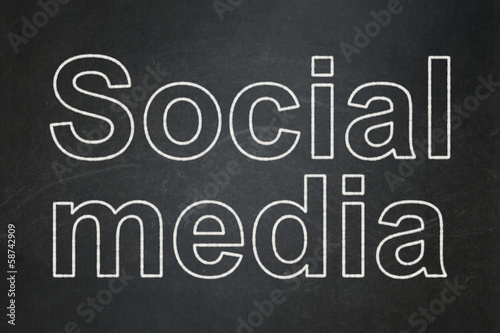 Social media concept: Social Media on chalkboard background