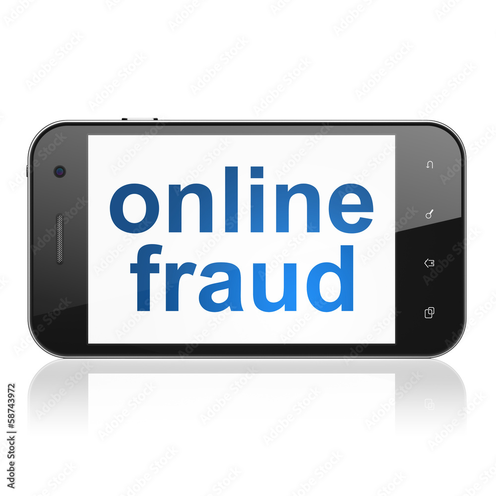 Privacy concept: Online Fraud on smartphone Privacy concept: Online Fraud on smartphone