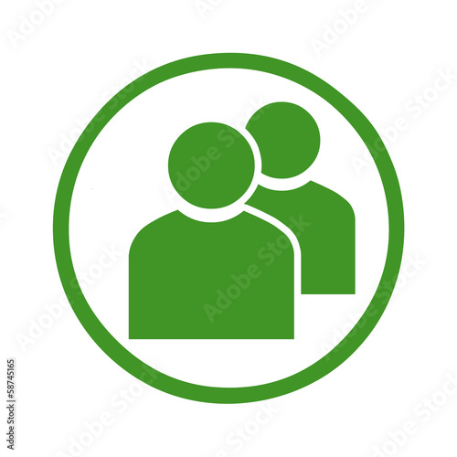 iws9 IconWebsiteSimple iws - english: green icon circle web symbol - people meeting sign - German: Kreis Zeichen mit 2 Personen in grün - g80 photo