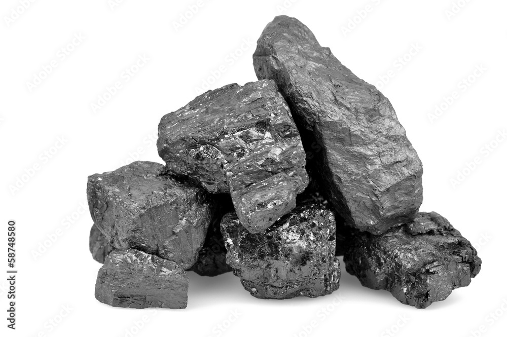 Pile of coal isolated on white Pile of coal isolated on white
