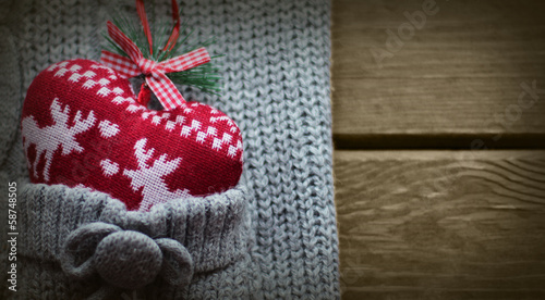 Christmas background with decorative heart
