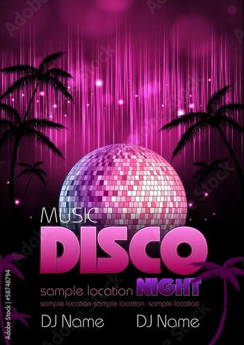 Disco background. Disco poster