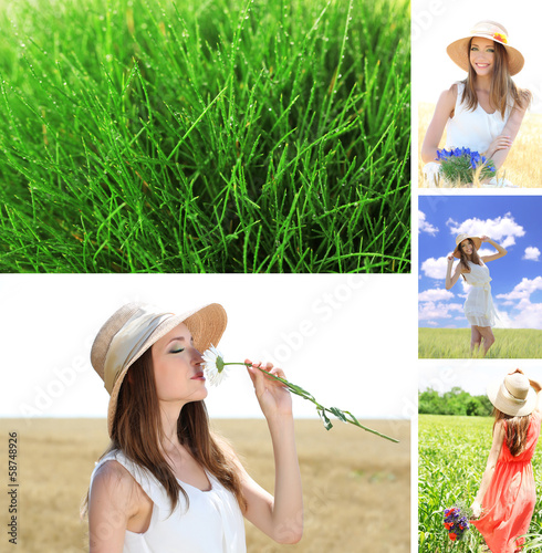 Collage of beautiful summer...