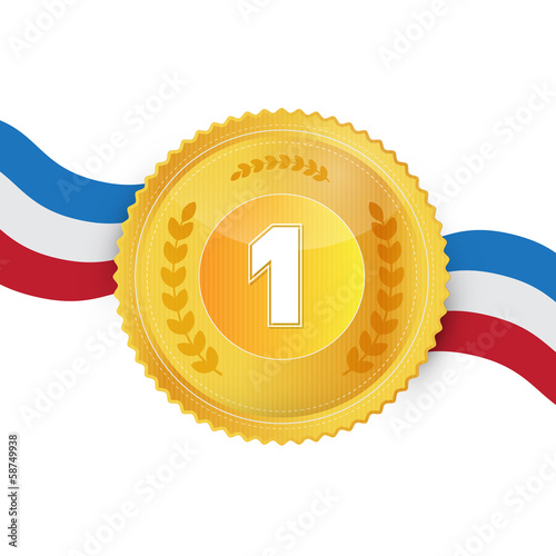 Gold Medal, Award Isolated on White Background