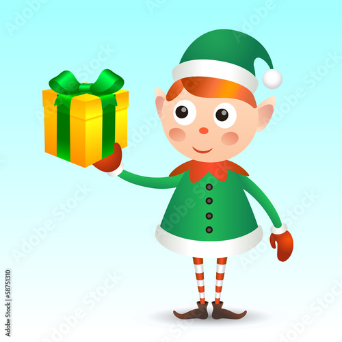 Elf with giftbox