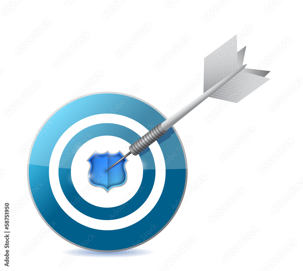 target with shield in the middle. illustration target with shield in the middle. illustration