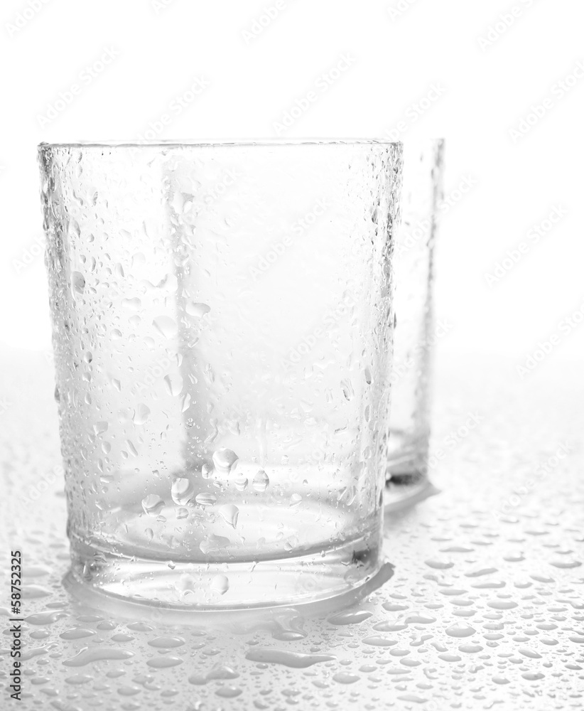 Empty glasses, isolated on white Empty glasses, isolated on white