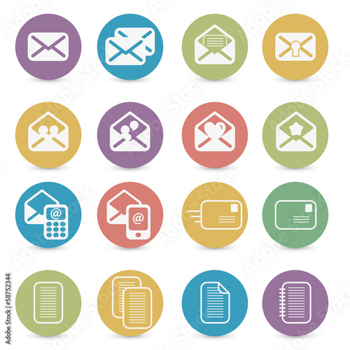 set of mail icons vector