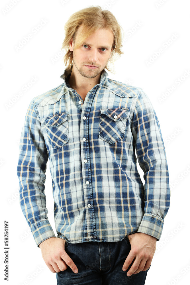 Handsome young man isolated on white Handsome young man isolated on white