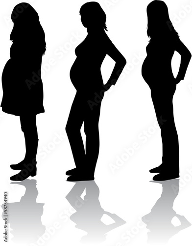 Silhouette of the pregnant woman