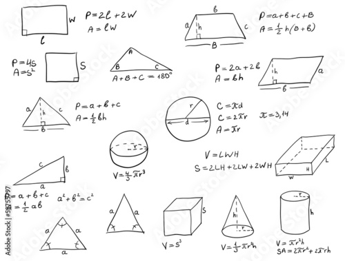 Hand Written Geometry Formulas