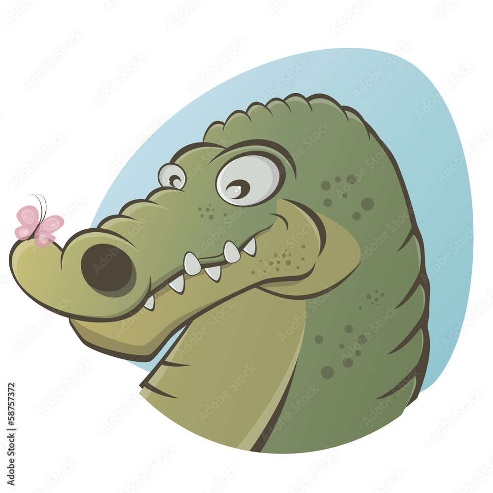 krokodil lustig schmetterling niedlich Adobe Stock