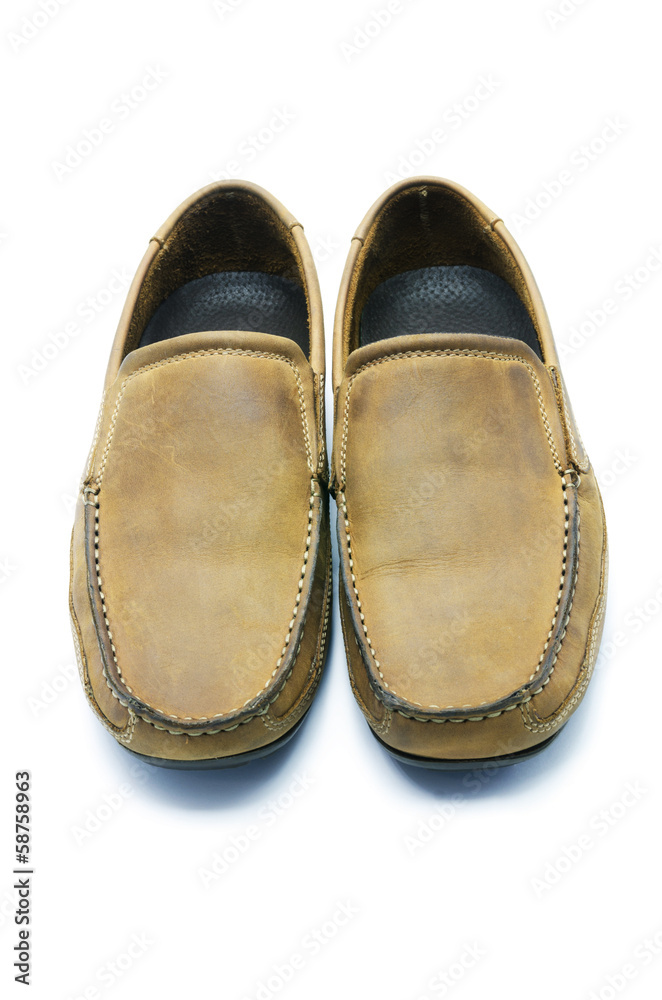 Brown leather men's shoes