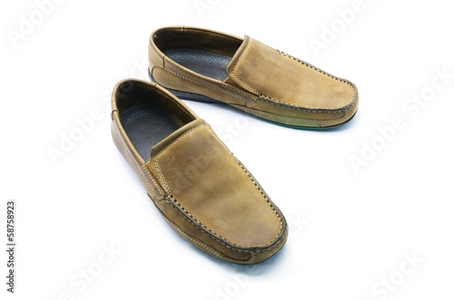 Brown leather men's shoes