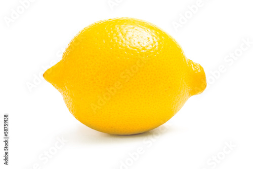 Close up of a lemon, isolated on white