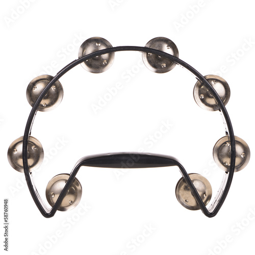 Black Tambourine isolated on white background