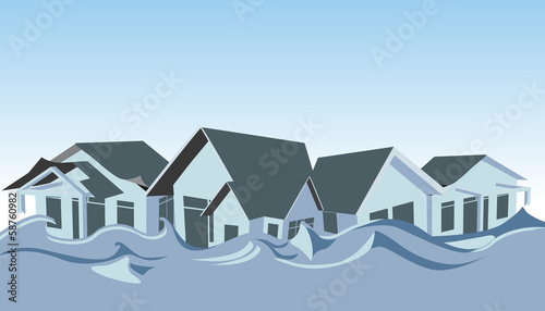 Flooded homes - Illustration