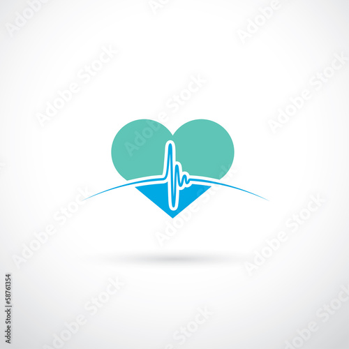 Medical sign with beating heart