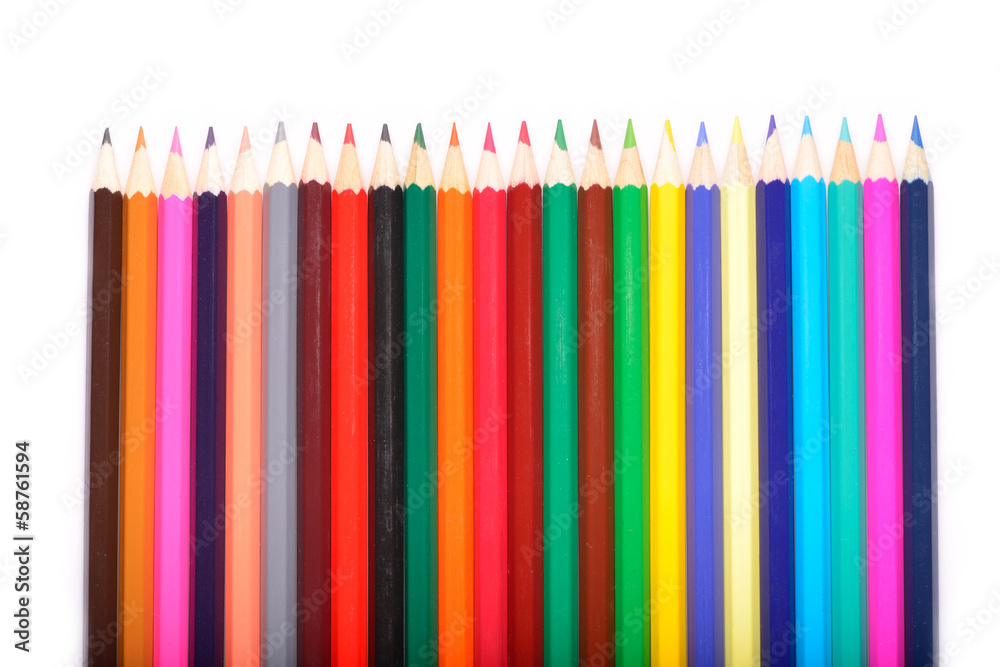 Colored pencils isolated on white background Colored pencils isolated on white background