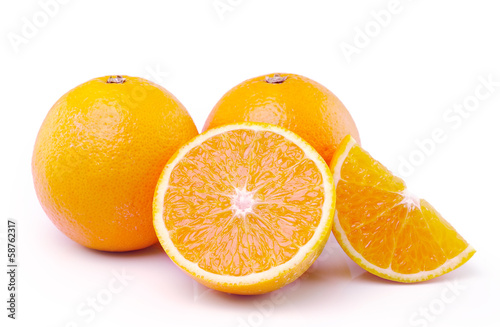 Orange fruit isolated on white background