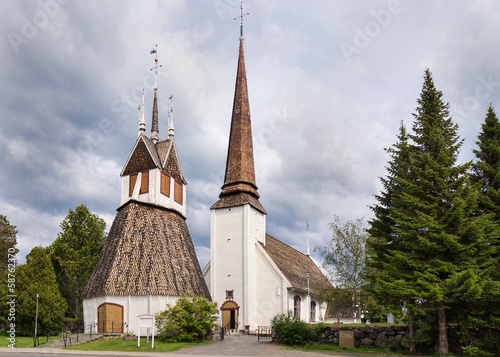 Canvas Print The historic church of Tornio in Finnish Lapland.