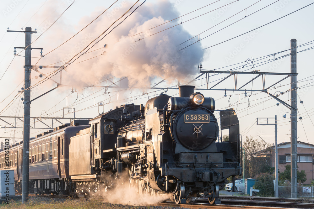 Obraz premium Steam locomotive(Class C58) of Chichibu Railway,Saitama,Japan