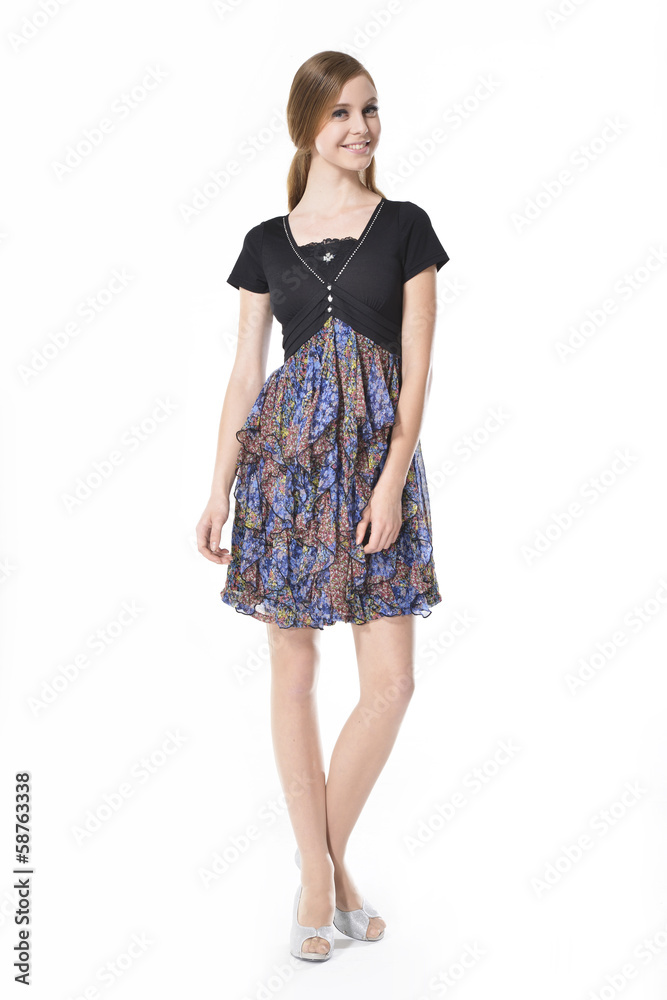 Portrait of a styled professional model-full body Portrait of a styled professional model-full body
