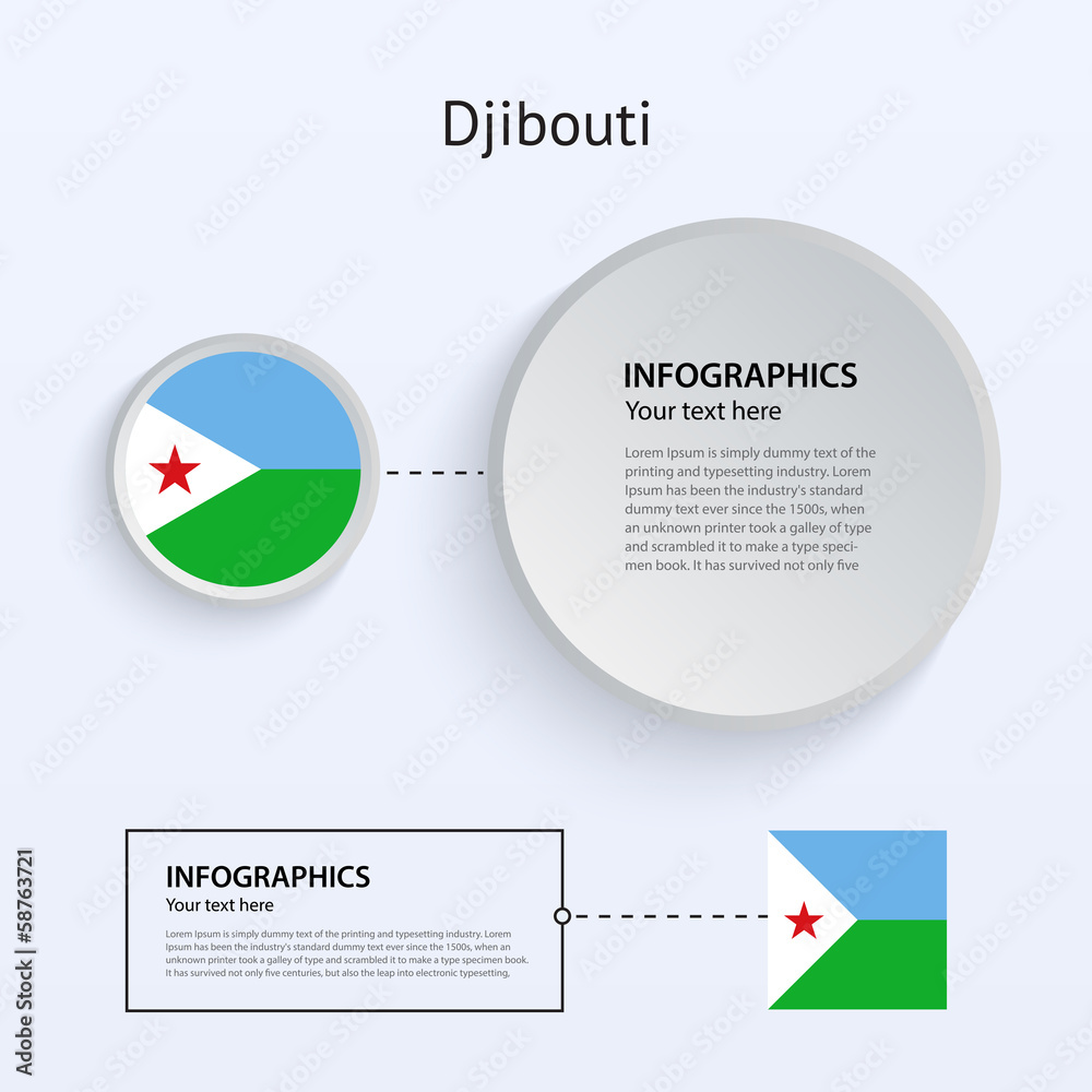 Djibouti Country Set of Banners.