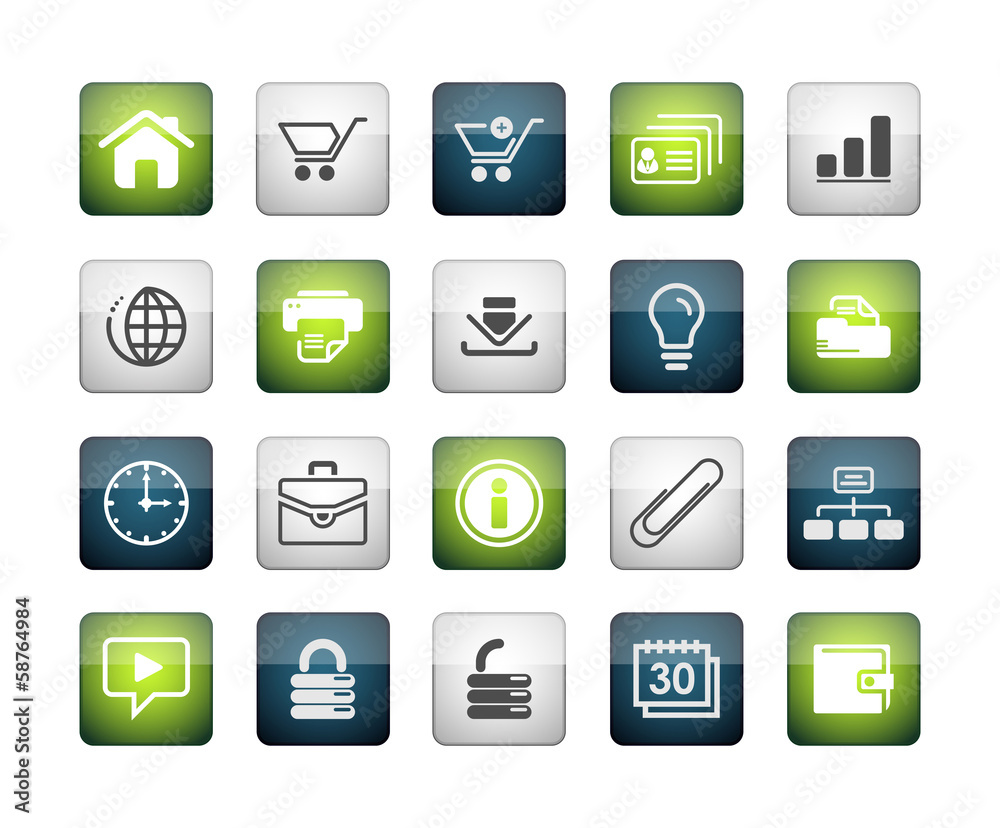 Web and business icon set vector