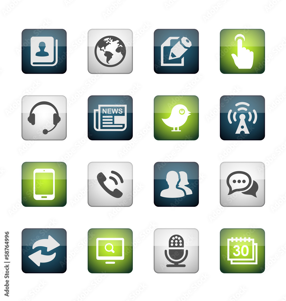 Media and communication icon set Media and communication icon set