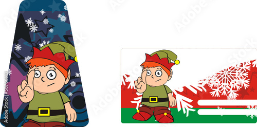 xmas gnome kid sticker card3 photo