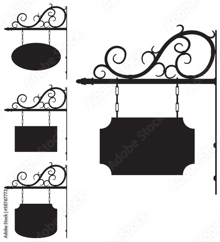 wrought iron signs for old-fashioned design