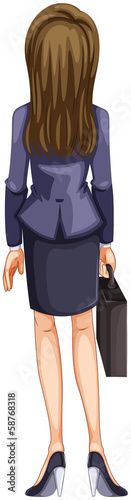 A backview of a business woman