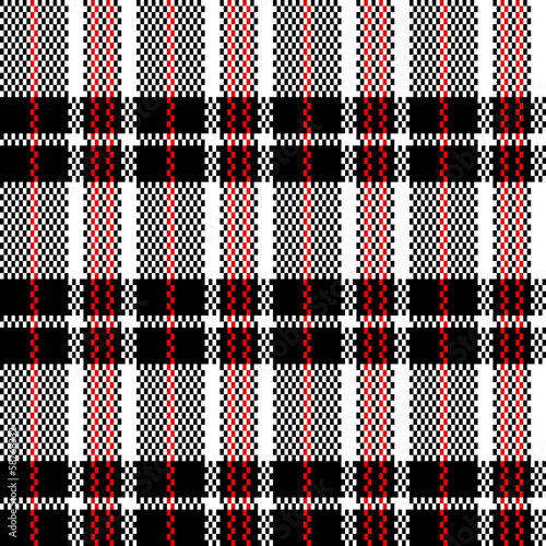 Chinese plaid checker bag in black and white seamless pattern