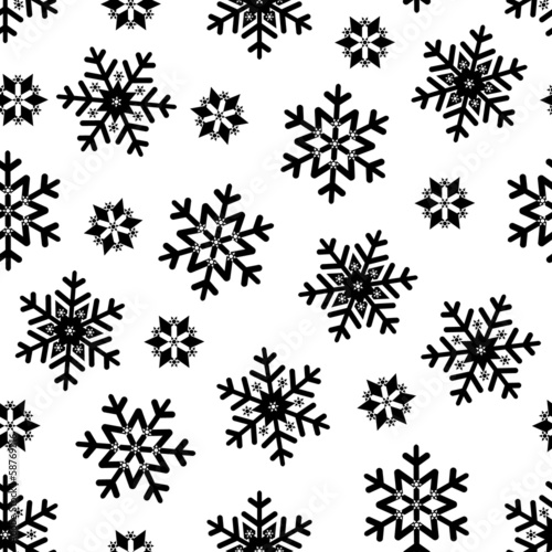 Christmas seamless pattern snowflake background