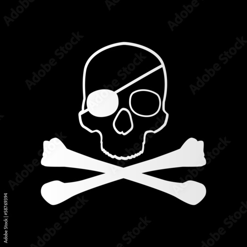 Pirate sign. Skull and bones. Jolly roger