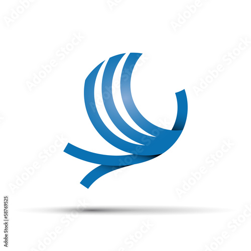 Vector abstract logo birds in flight