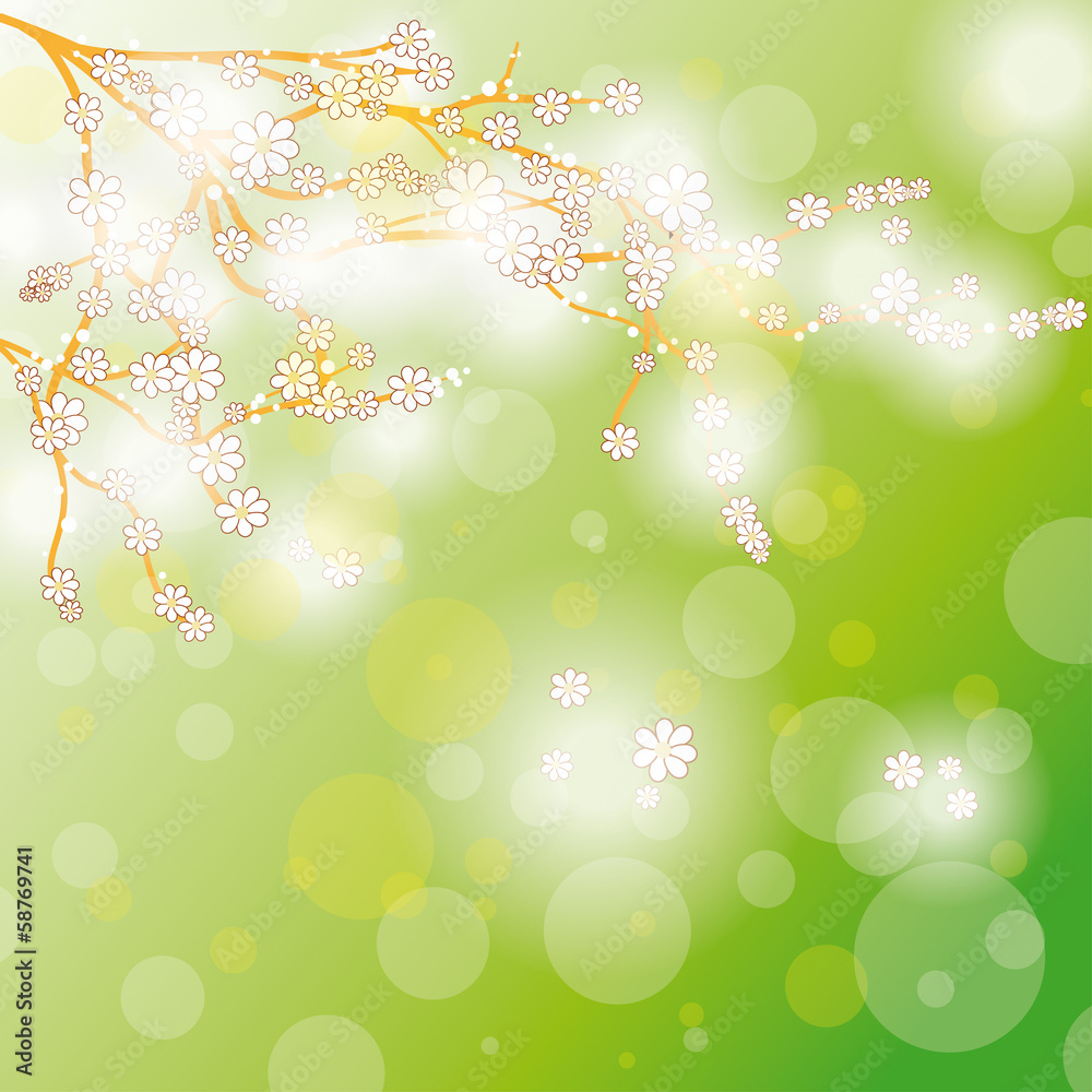 Easter Card Background Cherr Tree Flowers