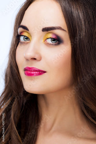 Women with bright makeup