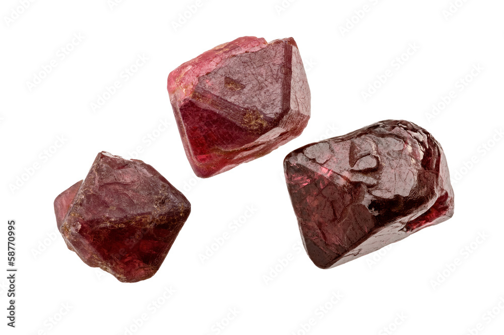 Three spinel crystals Three spinel crystals