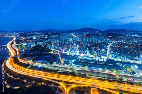 Seoul cityscape in South Korea at night