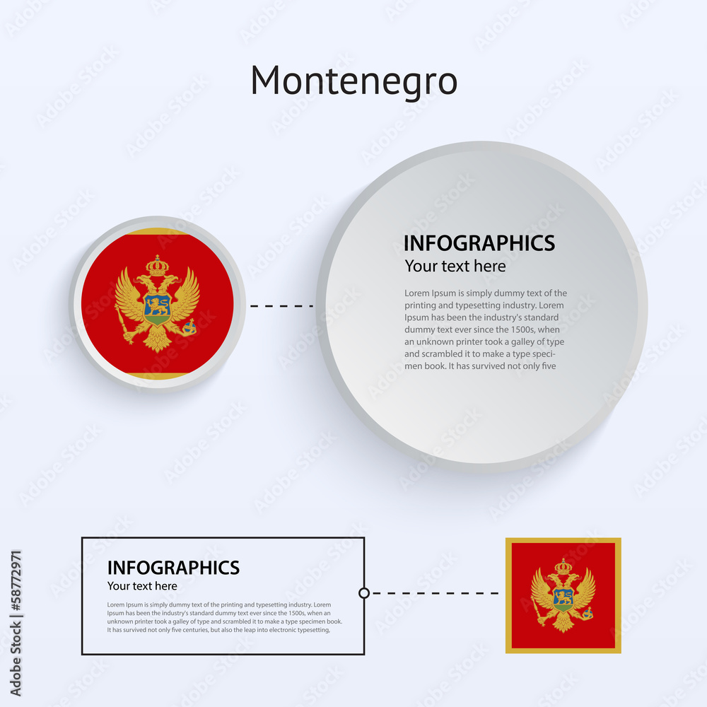 Montenegro Country Set of Banners.