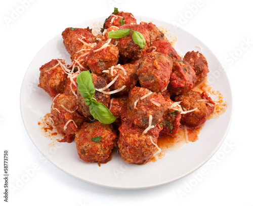meatballs in tomato sauce on a plate