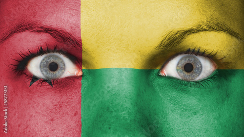 Close up of eyes with flag